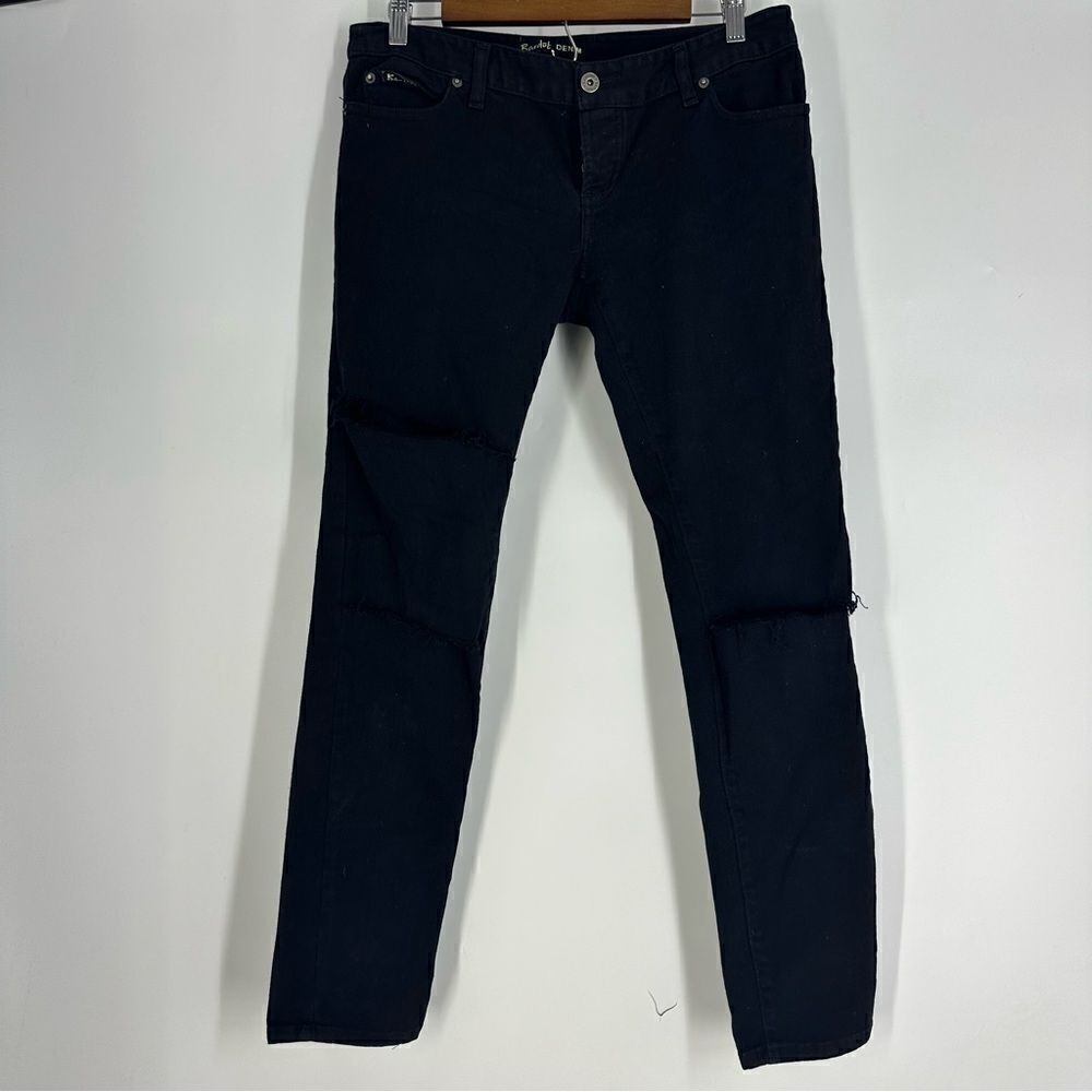 BARDOT Women’s Black Distressed Denim Jeans Sz 32 (see measurements)